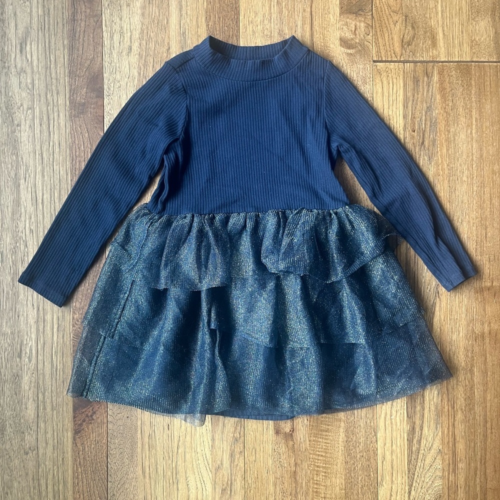 Crewcuts Navy Mixy Tulle Dress Girls Dress Sz 5‎ Holiday Tutu